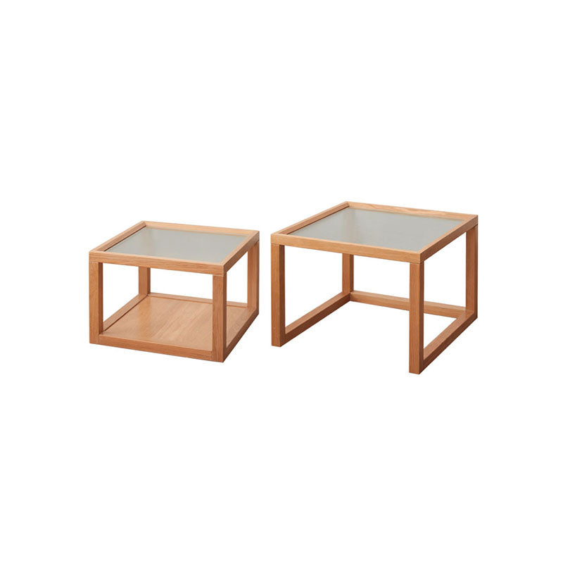 Iggy Nesting Wooden Coffee Table, Glass｜Rit Concept