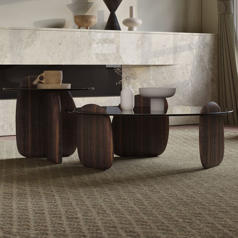 Modern Coffee Table set for Living Room, Dark Walnut Color｜Rit Concept