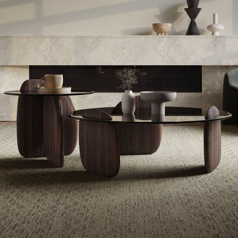 Modern Coffee Table set for Living Room, Dark Walnut Color-Ritconcept-Rit Concept