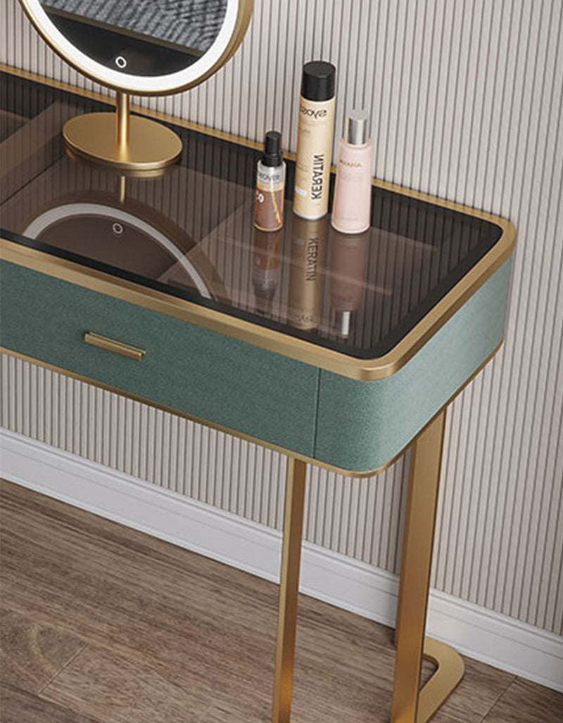 Casey-Lee Dressing Table with Mirror, Builtin Storage Box｜Rit Concept