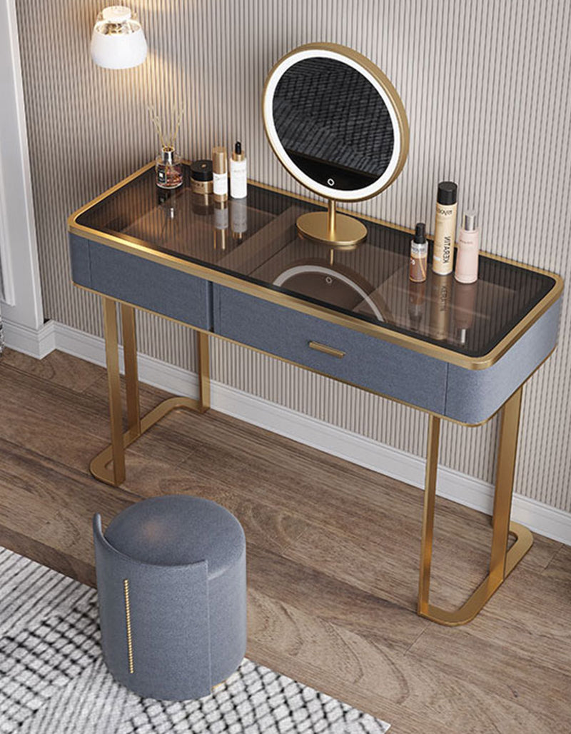 Casey-Lee Dressing Table with Mirror, Builtin Storage Box｜Rit Concept