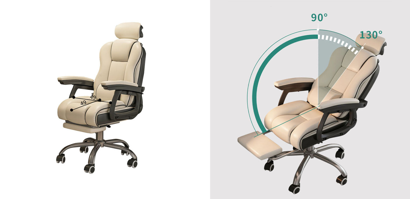 Juvellian Office Chair, Cream High Back｜Rit Concept