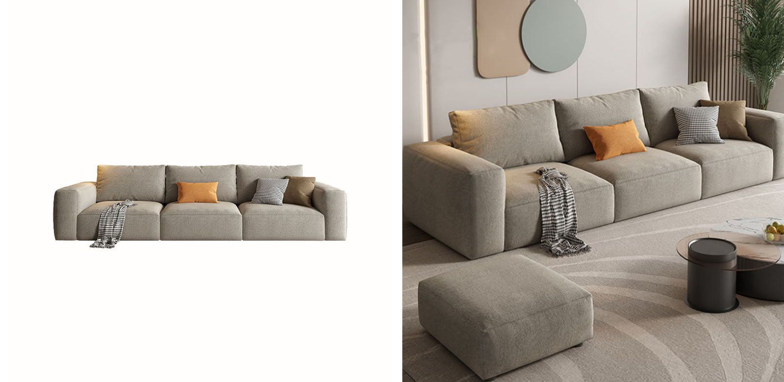 Horatio Two Seater Sofa, Linen｜Rit Concept