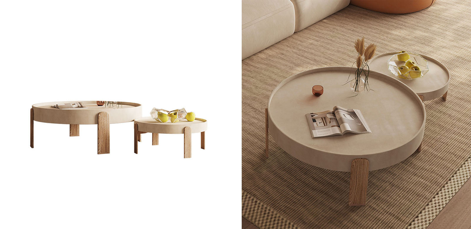 Merle Nesting Coffee Table, Wooden｜Rit Concept