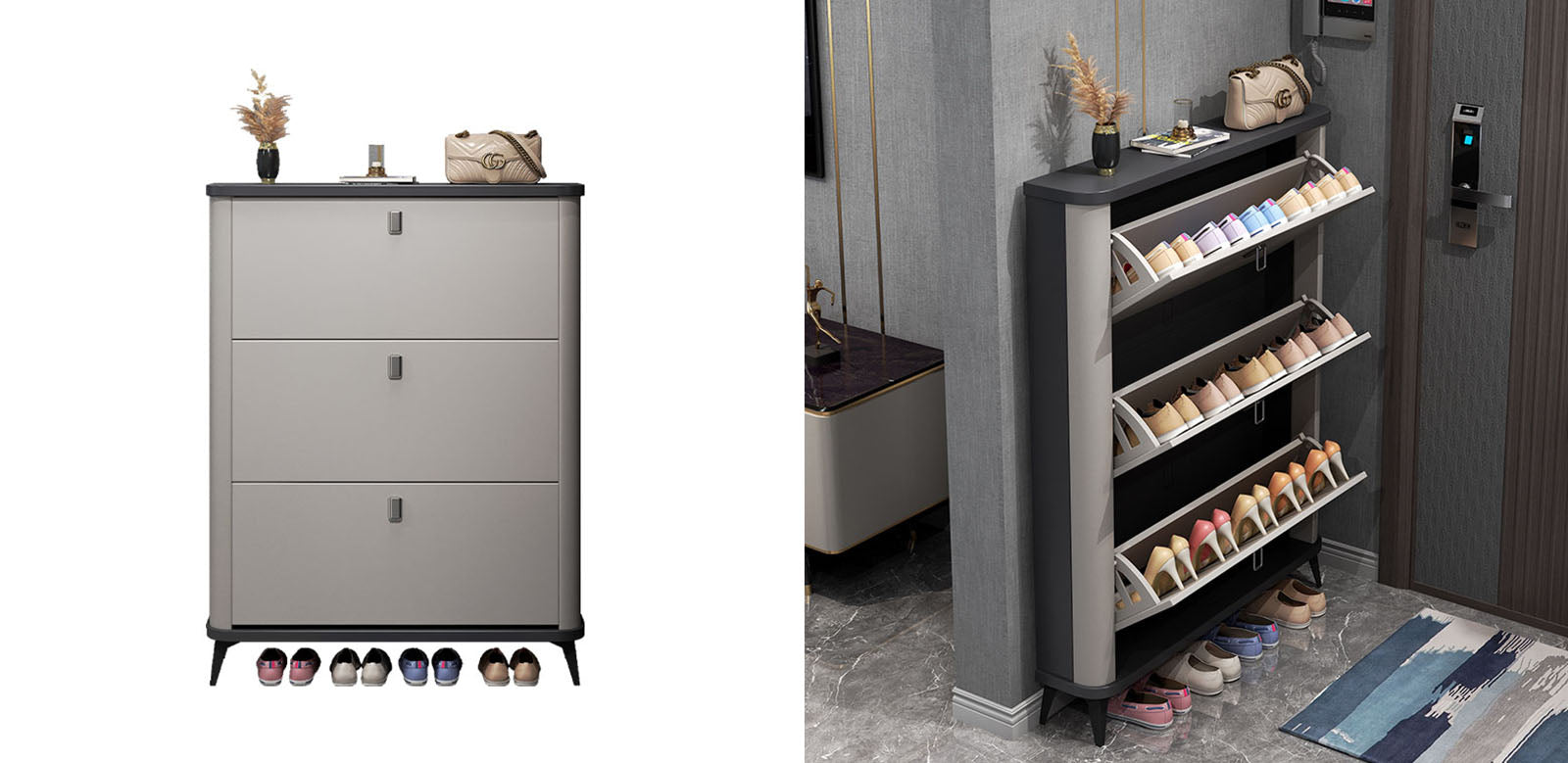 Amos Shoe Storage, Grey｜Rit Concept