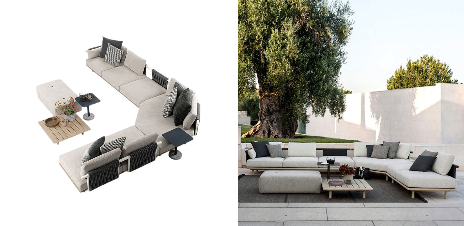 Phyllis Rattan Outdoor Sofa Set, Two Seater Sofa, Outdoor Furniture, Grey - Clearance-Rit Concept-Rit Concept