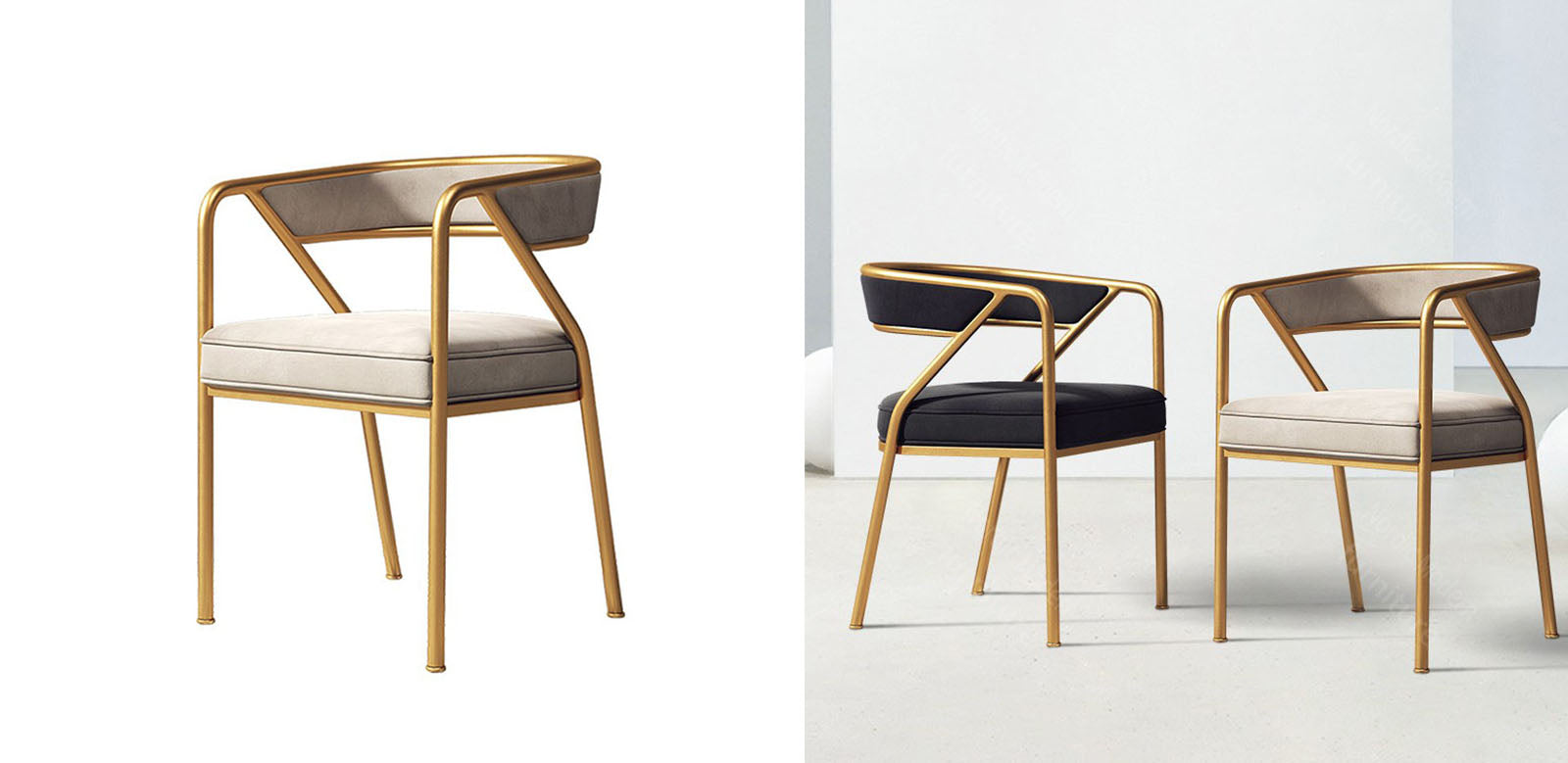 Dwight Dining Chair, Gold Legs｜Rit Concept