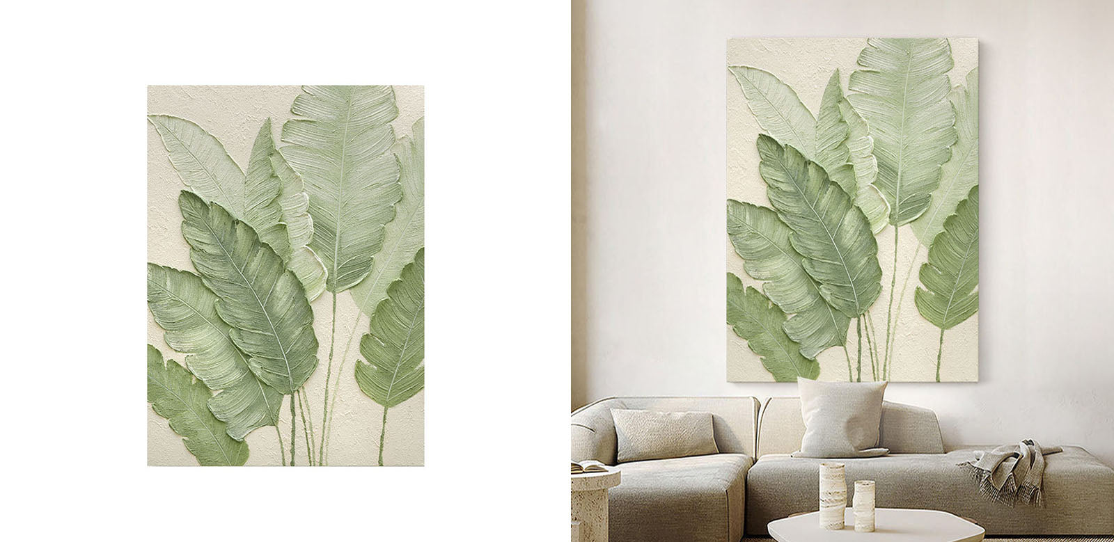 Green Leaves Framed Wall Art Print Multiple Size｜Rit Concept