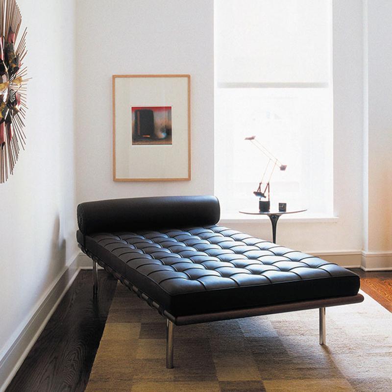 Barcelona Daybed, Real Leather-RitConcept-Black (With Black Middle Plank)-L-Rit Concept