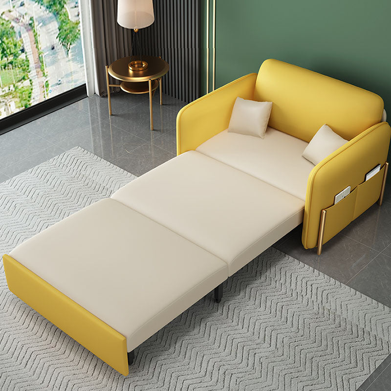 Burke Two Seater Sofa Bed, Yellow and White-Ritconcept-Rit Concept